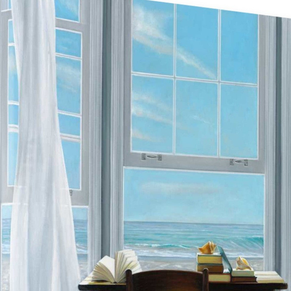 35"Desk With Ocean View 4 Giclee Wrap Canvas Wall Art