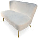 White Faux Fur Bench