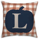 Blue Pumpkin Monogram L 18x18 Spun Poly Pillow