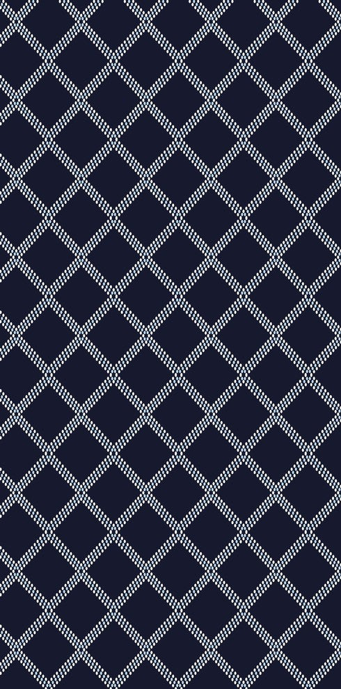Diamond Dots Decorative Holiday Geometric Print Bath Towel, Navy Blue