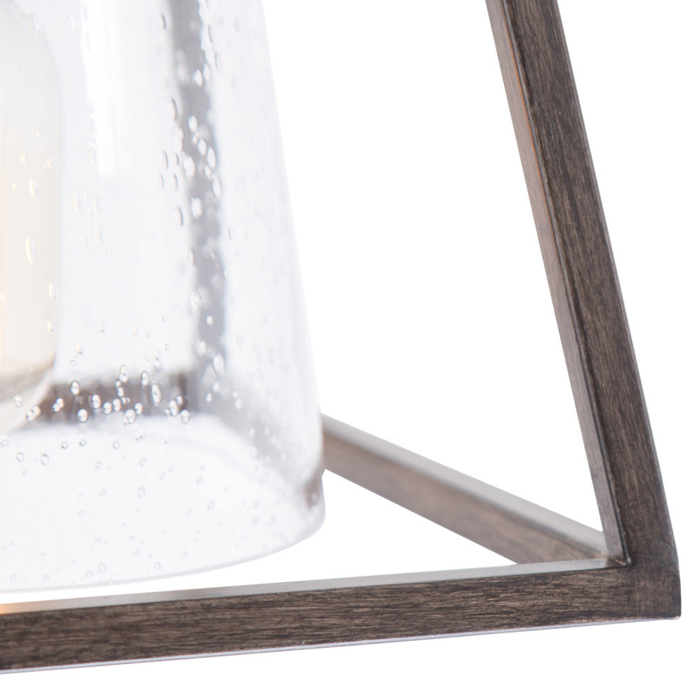 LNC Modern 1-Light Trapezoidal Flush Mount Light With Seeded Glass Shade