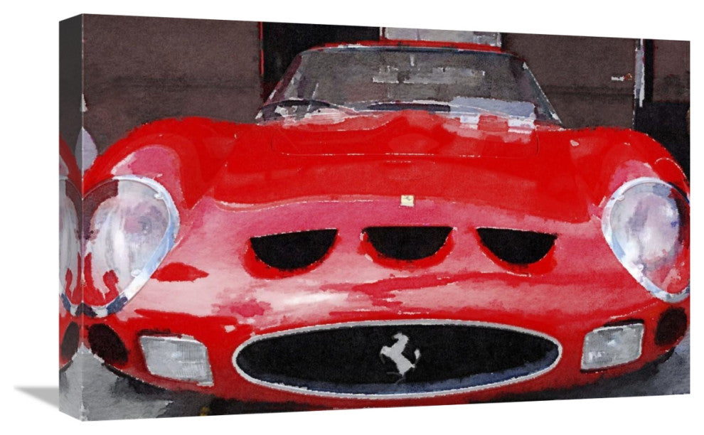 "1962 Ferrari 250 GTO Front Watercolor" Fine Art Print