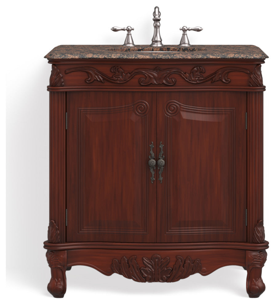 The Adelaide Bathroom Vanity, Brown, 32", Single Sink, Freestanding