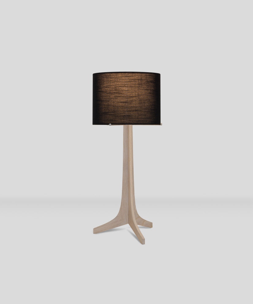 Nauta Table Lamp, Brushed Aluminum Black Amaretto Shade