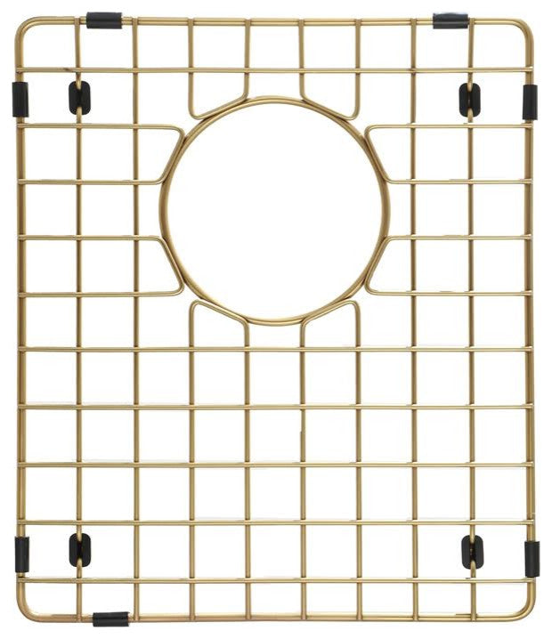 50/50 Double Bowl Sink Bottom Matte Stainless Steel 2 Grids, Matte Gold, 15x13