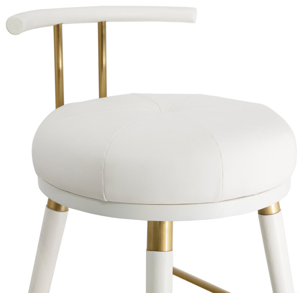 Juniper White Vegan Leather Counter Stool