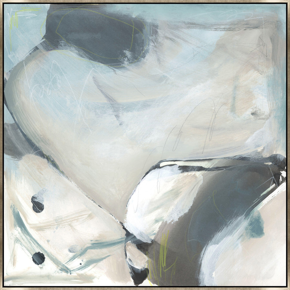 30x30 Flow of Wind VI, Framed Artwork, Silver