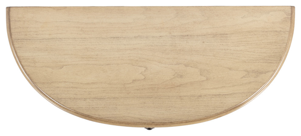 Mozart Hand-Painted Demilune Console Table, Tuscan Cream, Antique Beige