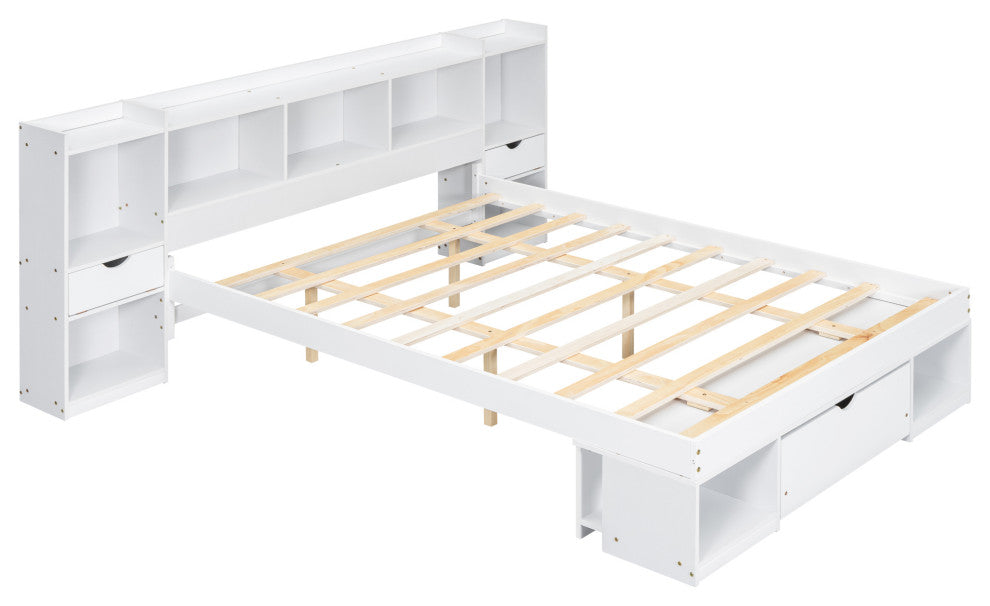 Gewnee Queen Size Wood Platform Bed