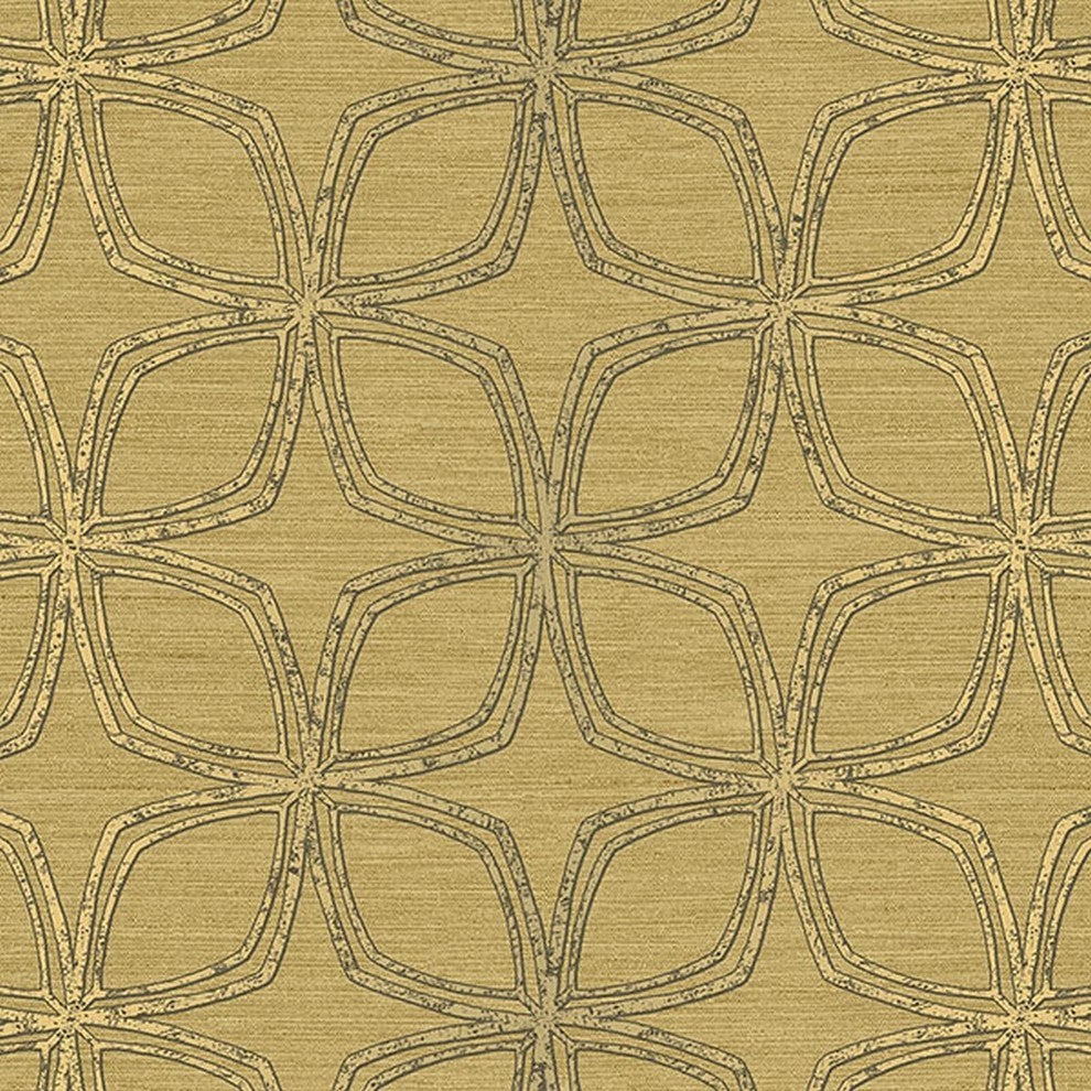 Shades, Damask Geometric Graphic Beige Wallpaper Sample