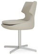 Patara 4 Star Chair, Chrome Base, Light Gray Leatherette