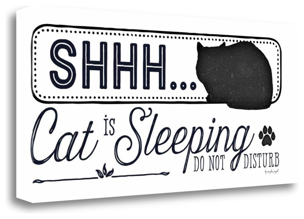 "Shhh Cat Is Sleeping" By Jennifer Pugh, Giclee Print on Gallery Wrap Canvas