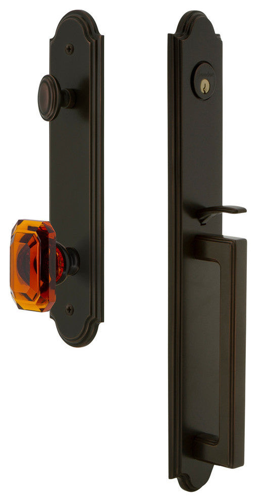 Arc 1-Piece Dummy Handleset, D Grip and Baguette Amber Knob, 848362