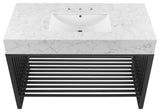 Gridiron 48" Bathroom Vanity, White Black