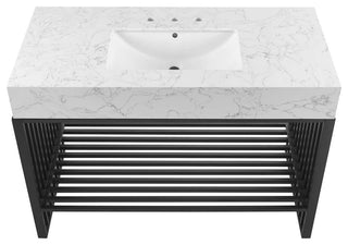 Gridiron 48" Bathroom Vanity, White Black