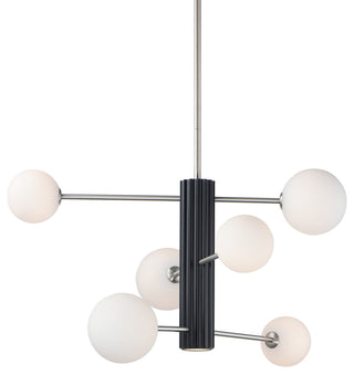 ET2 E24064-92 Cog 7 Light 30"W Chandelier - Black / Satin Nickel