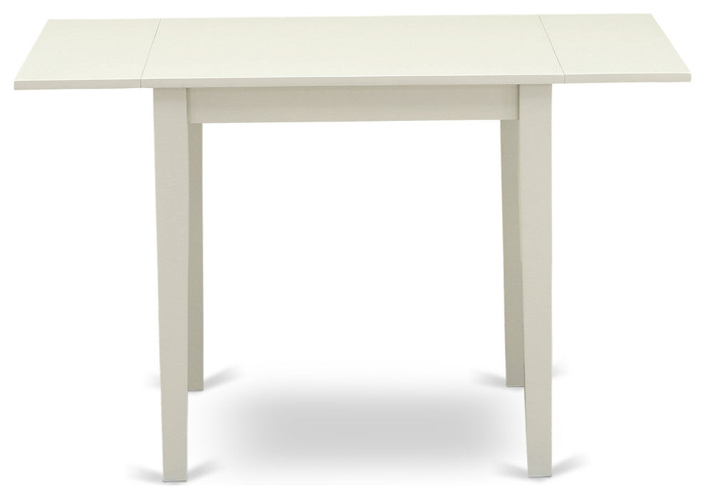 Dining Set 5 Pc- 4 Kitchen Chairs, Table, Linen White Hardwood Structure.