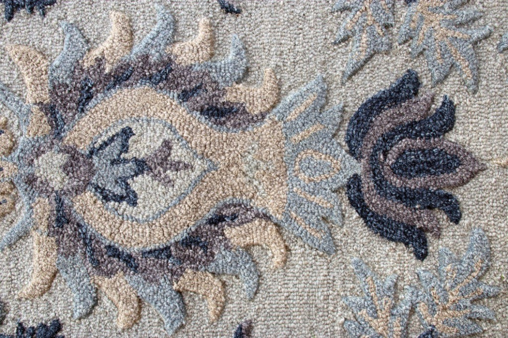 7" x 9" Blue Floral Patterns Area Rug