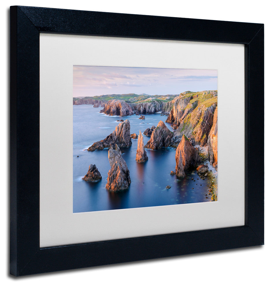 Michael Blanchette 'Mangersta Stacks' Art, Black Frame, White Mat, 14x11