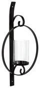 Kate and Laurel Doria Metal Wall Candle Holder Sconce, Black