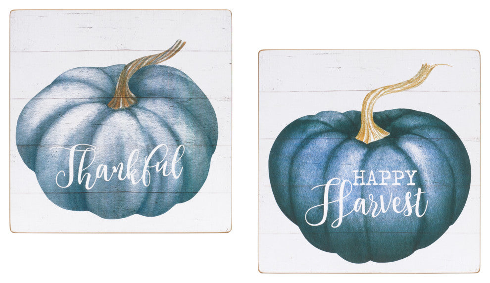 Pumpkin Sentiment Sign, 4-Piece Set