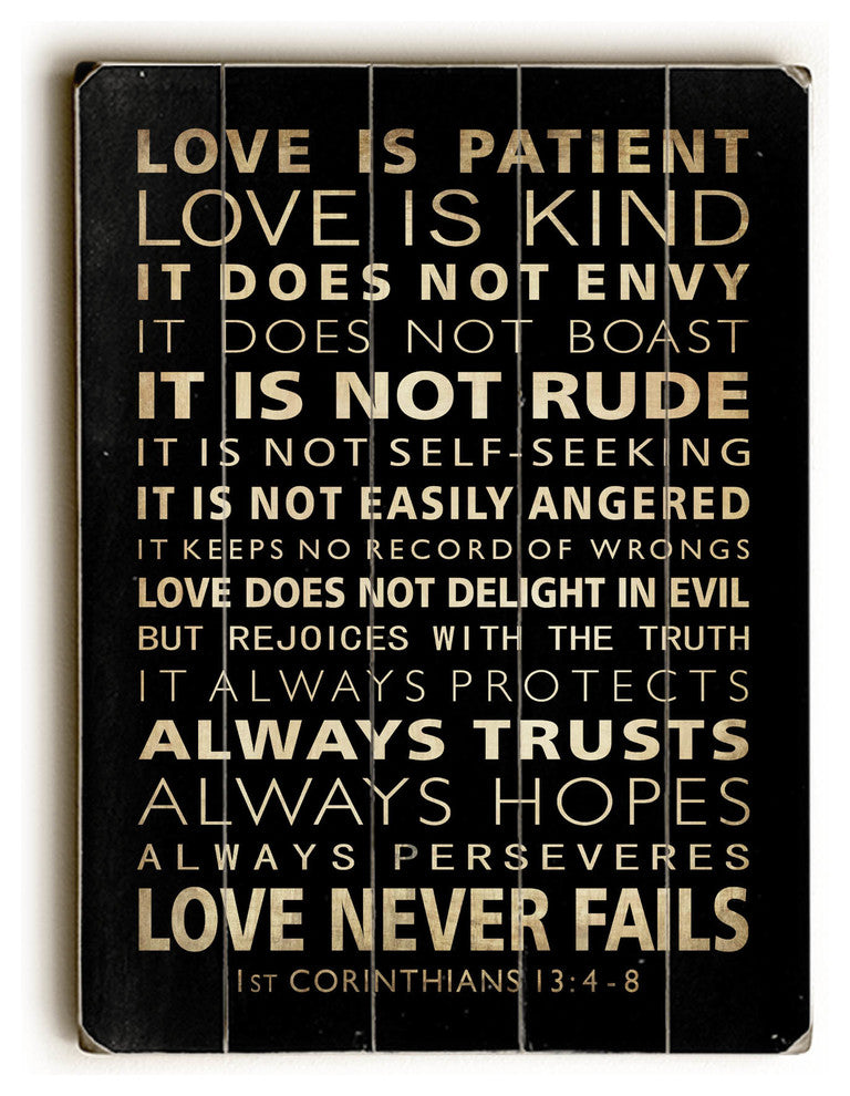 Love is Patient Wooden Sign