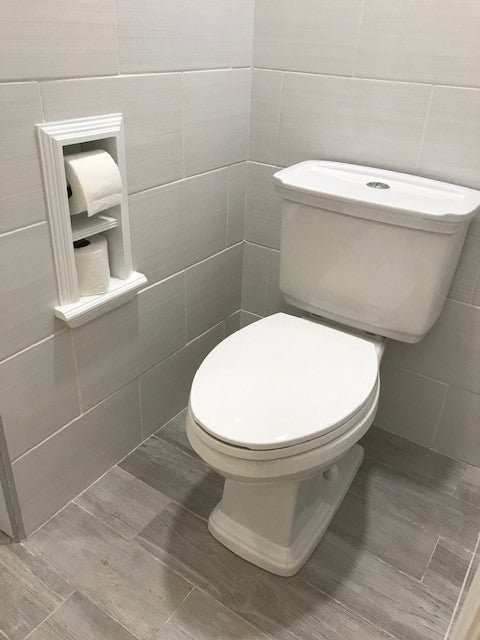 Bayshore Recessed Solid Wood Double Toilet Paper Holder 7 x 14.5