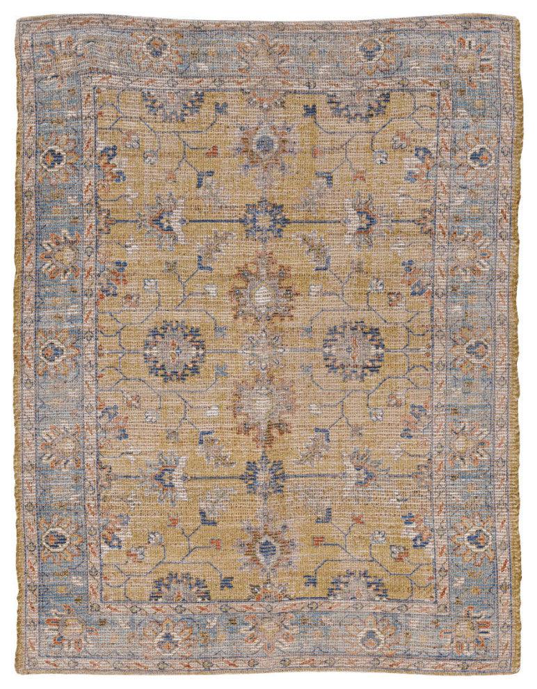 KAS Morris 2231 Gold/Lt Blue Karissa Area Rug, 8' 6"x11"6"