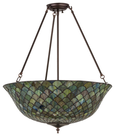 24W Tiffany Fishscale Semi-Flushmount