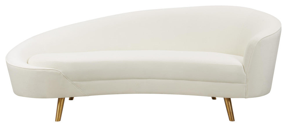 TOV Furniture Cleopatra Cream Velvet Sofa