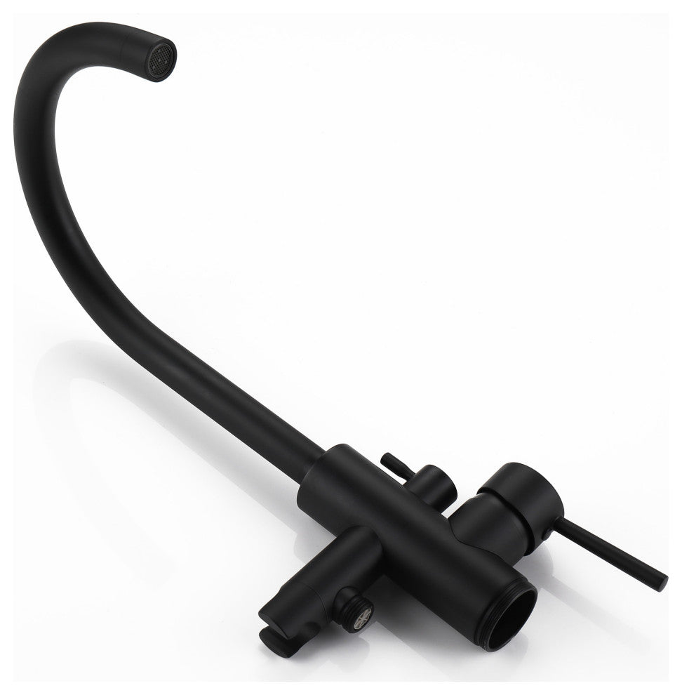 Freestanding Bathtub Faucet Filler, Polished Chrome, Floor Mount, Black