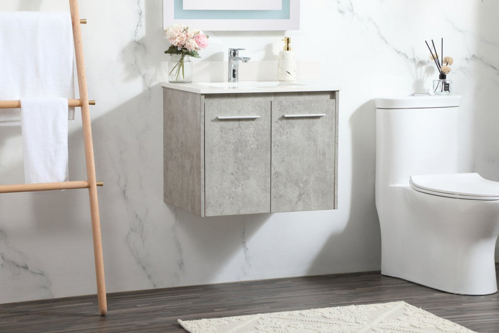Elegant VF44524MCG-BS 24" Single Bathroom Vanity, Concrete Gray