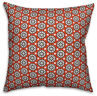 Boho Polka Dots, Red Outdoor Throw Pillow, 16"x16"