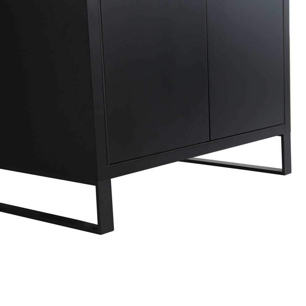 Opulence Bath Vanity, Black Matte, 30", Black Hardware, Black Marble Top