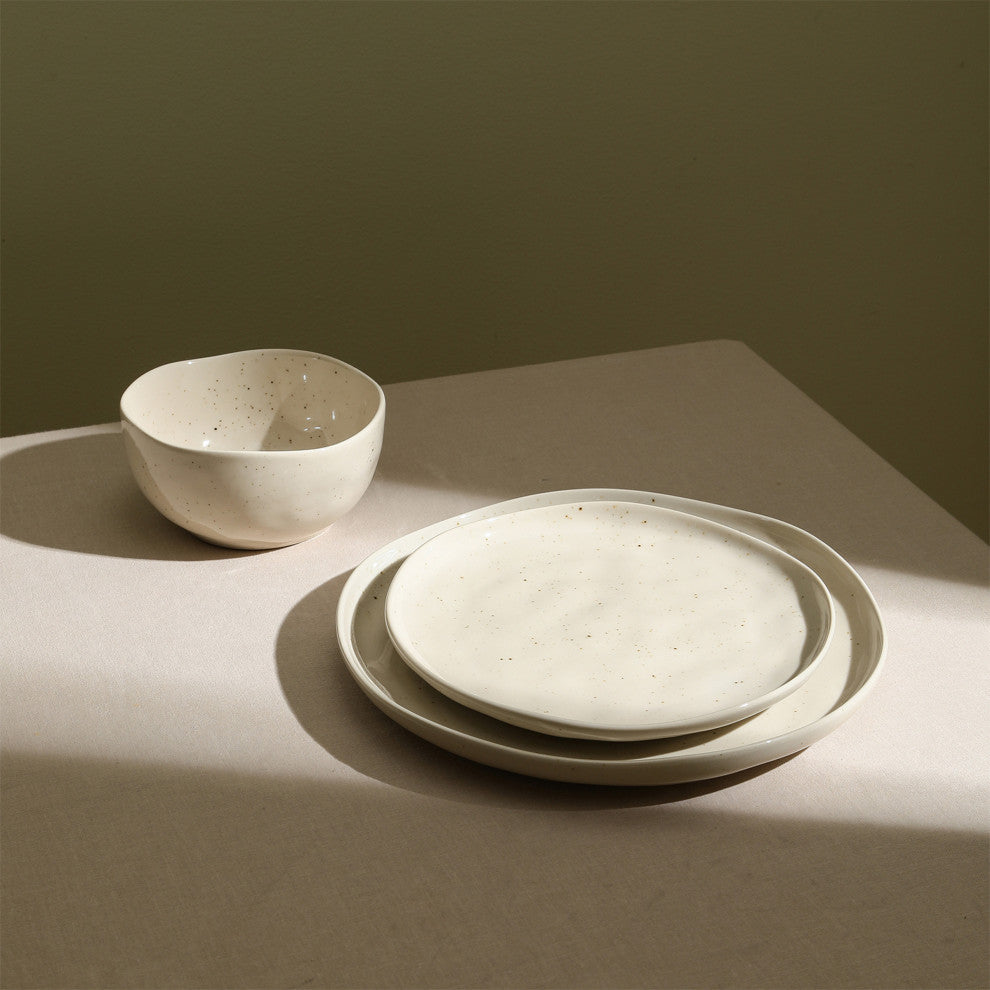 Stone Lain Mirella Stoneware 24-Piece Dinnerware Set, Beige