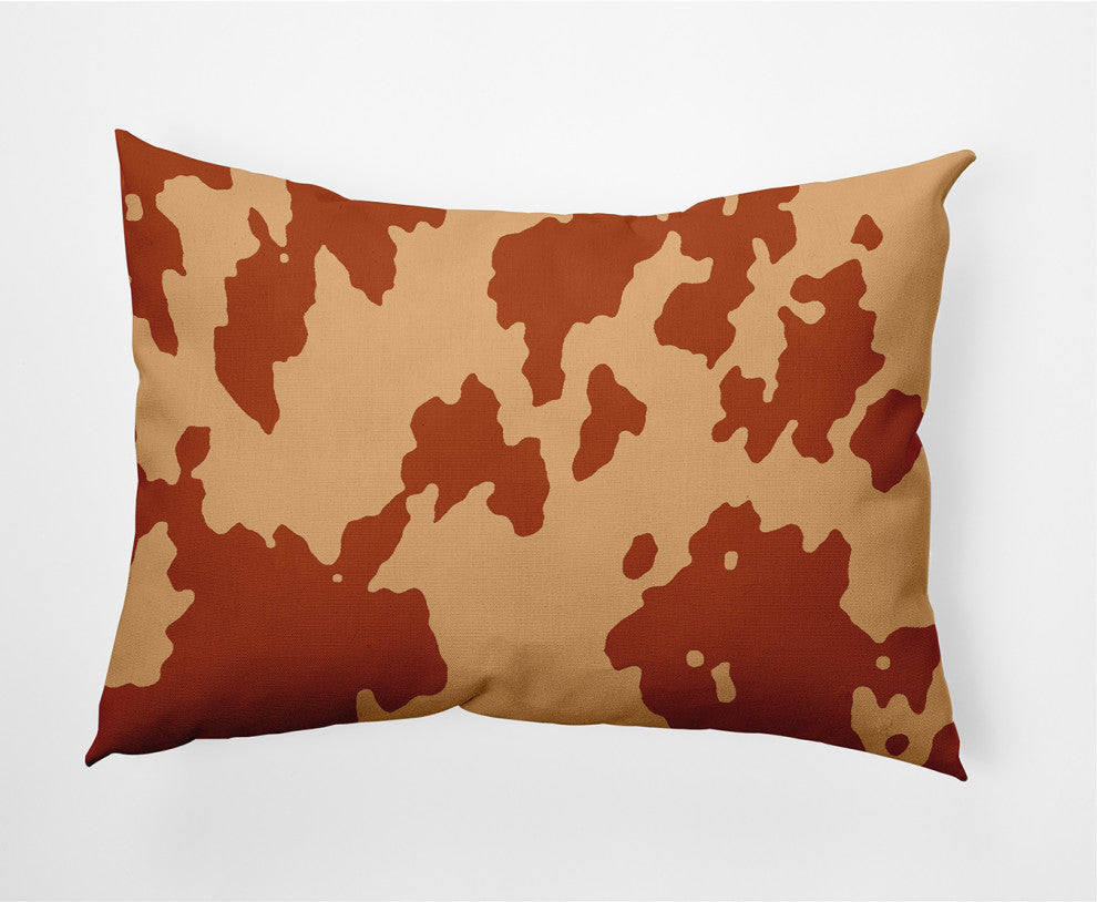 14" x 20" Moo Print Decorative Throw Pillow, Sienna
