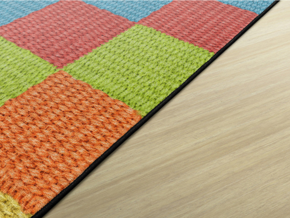 Flagship Carpets VA1009-32FS 6'X8'4" Basket Block Multi Educational Rug