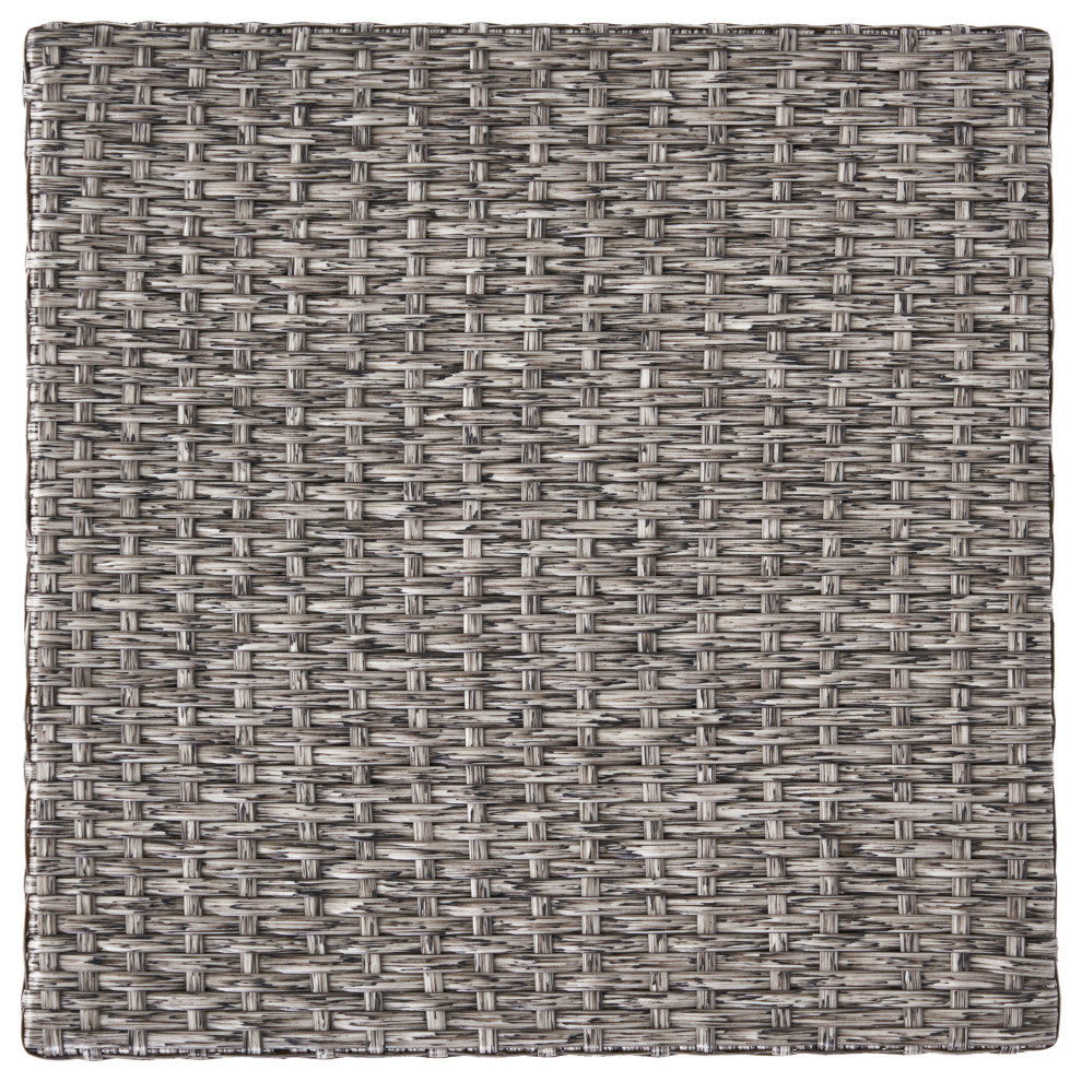 GDF Studio Pueblo Outdoor Mixed Black Wicker Side Table