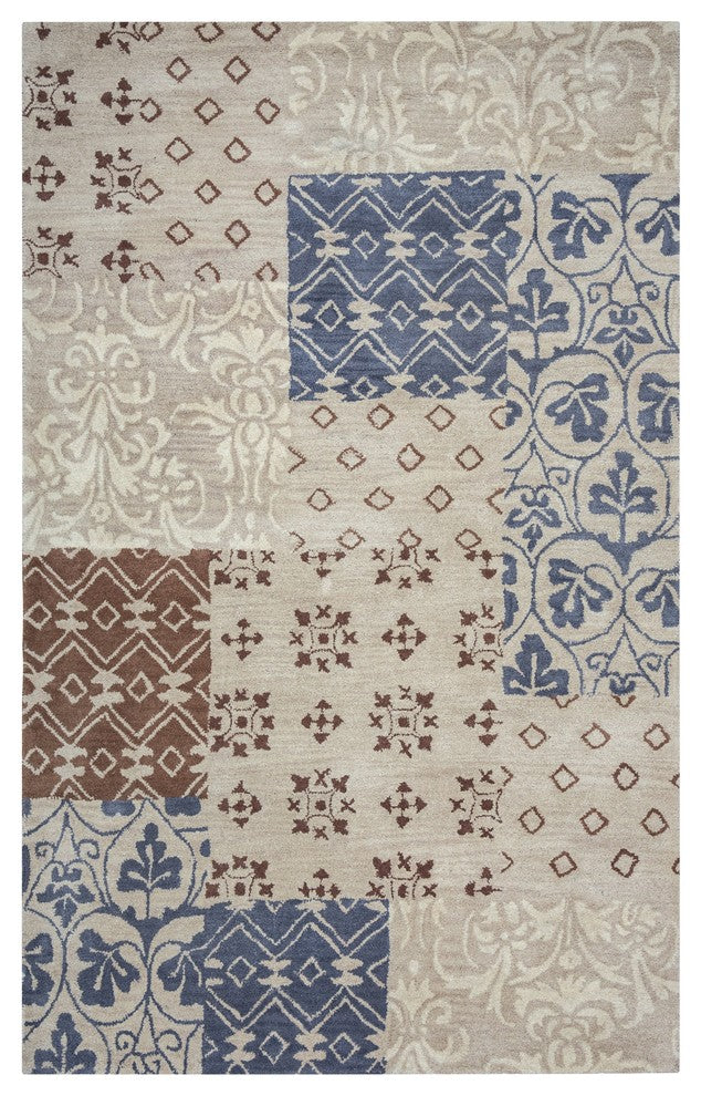 Rizzy Home Palmer PA9321 Multi-Colored Patchwork Area Rug, Rectangular 9'x12'