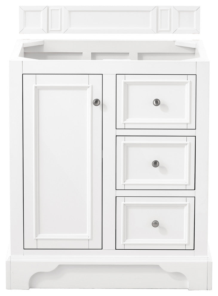 De Soto 90" Bright White Double Vanity Deluxe Set, 3cm Jasmine Pearl Top
