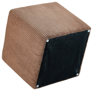 Roy Microsuede Fabric Upholsetered Ottoman/Stool, Brown, Square