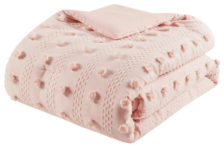 Intelligent Design Lucy Clip Jacquard Comforter Set, Pink