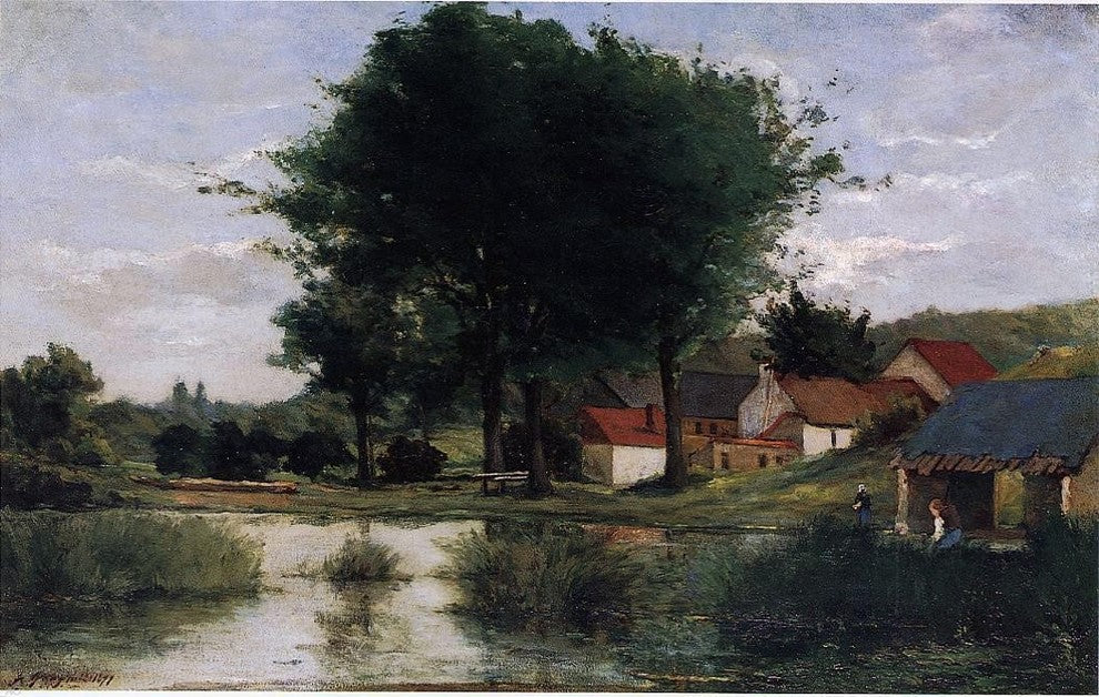 Paul Gauguin Autumn Landscape (also known as Farm and Pond) Gallery Wrap Canvas