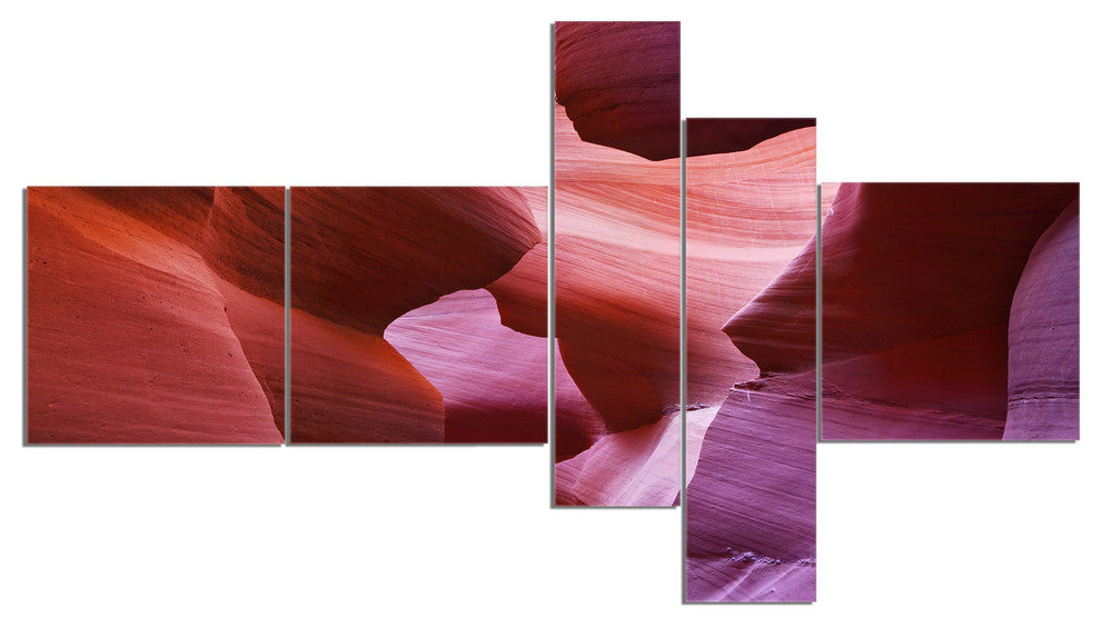 Play of Light in Antelope Canyon, Landscape Photo Canvas Print, 60"x32",5 panels