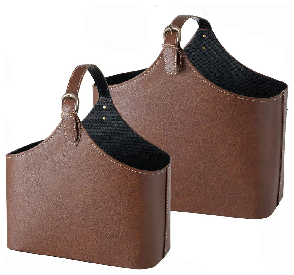 2 Piece Magazine Holder Racks in Faux Nubuck