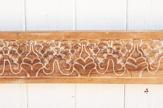 Whitewash Carved Teak Wall Panel