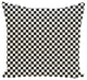 Gingham Check Geometric Print Pillow, Black, Grey, 16"x16"
