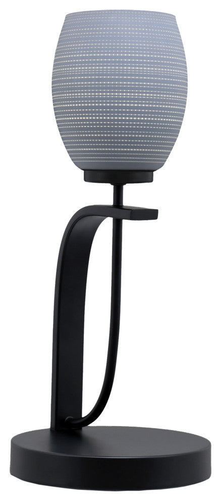 Cavella 1 Light Accent Lamp, Matte Black Finish, 5" Gray Matrix Glass