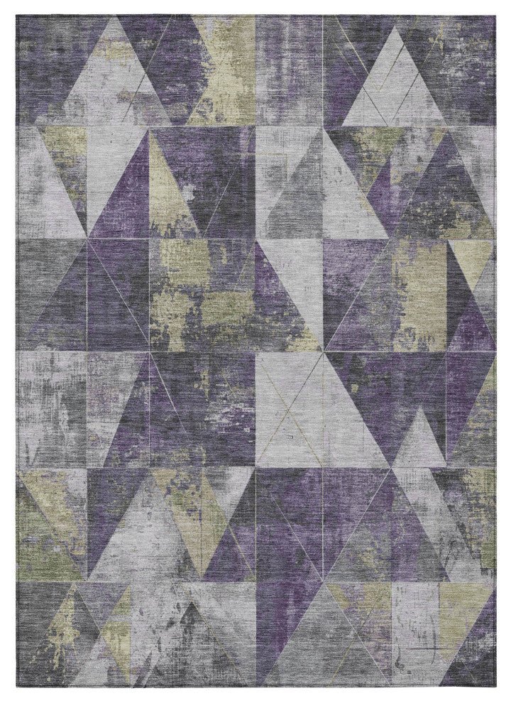 Machine Washable Indoor/Outdoor Chantille ACN1888 Purple 10' x 14' Rug