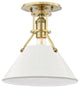 Hudson Valley Painted No.2 1-Light Semi Flush Mount MDS353-AGB/OW, Aged Brass